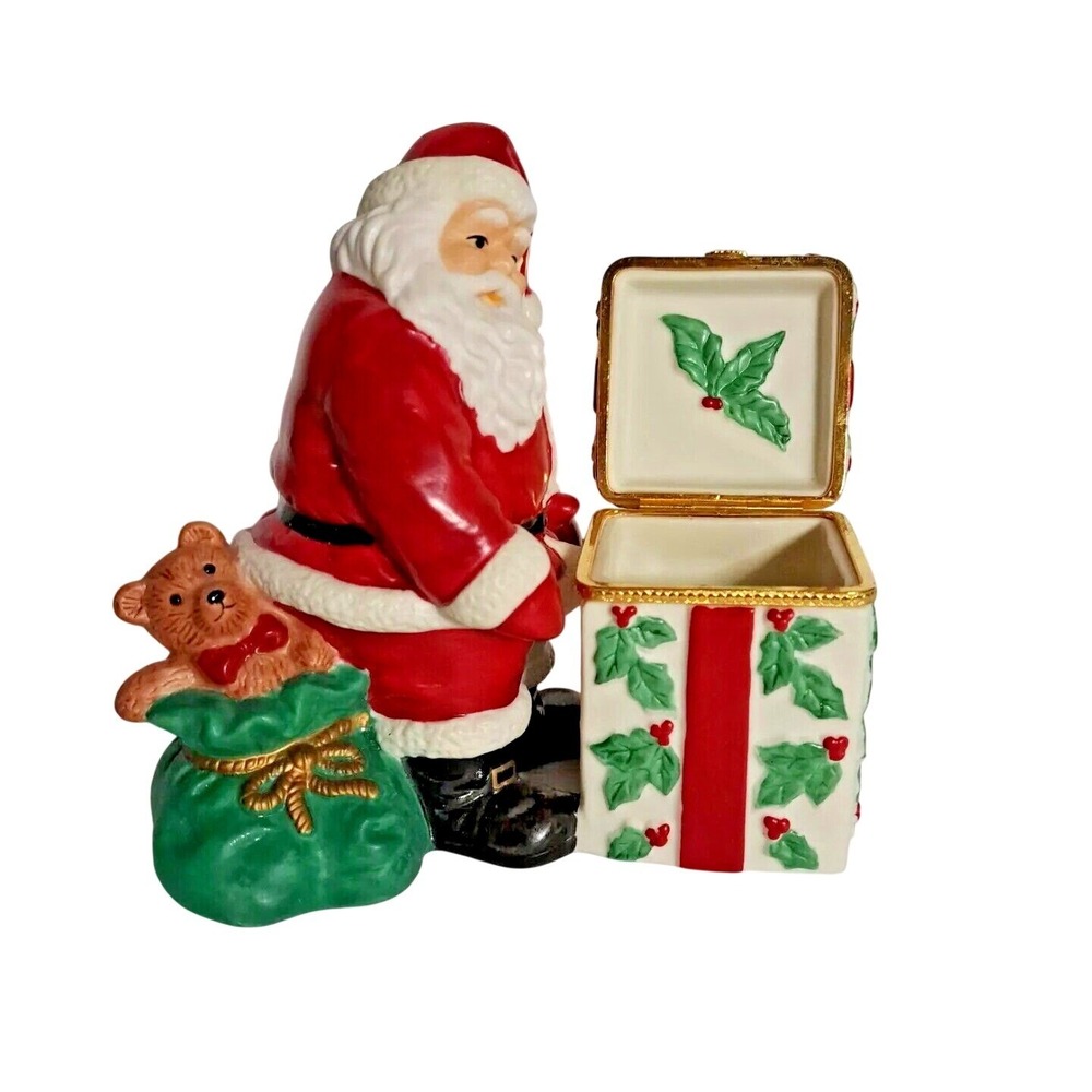 PartyLite Jolly Santa Votive Holder P7251 Christmas Figurine Gift Box Hinged